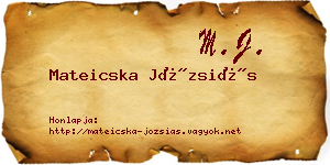 Mateicska Józsiás névjegykártya